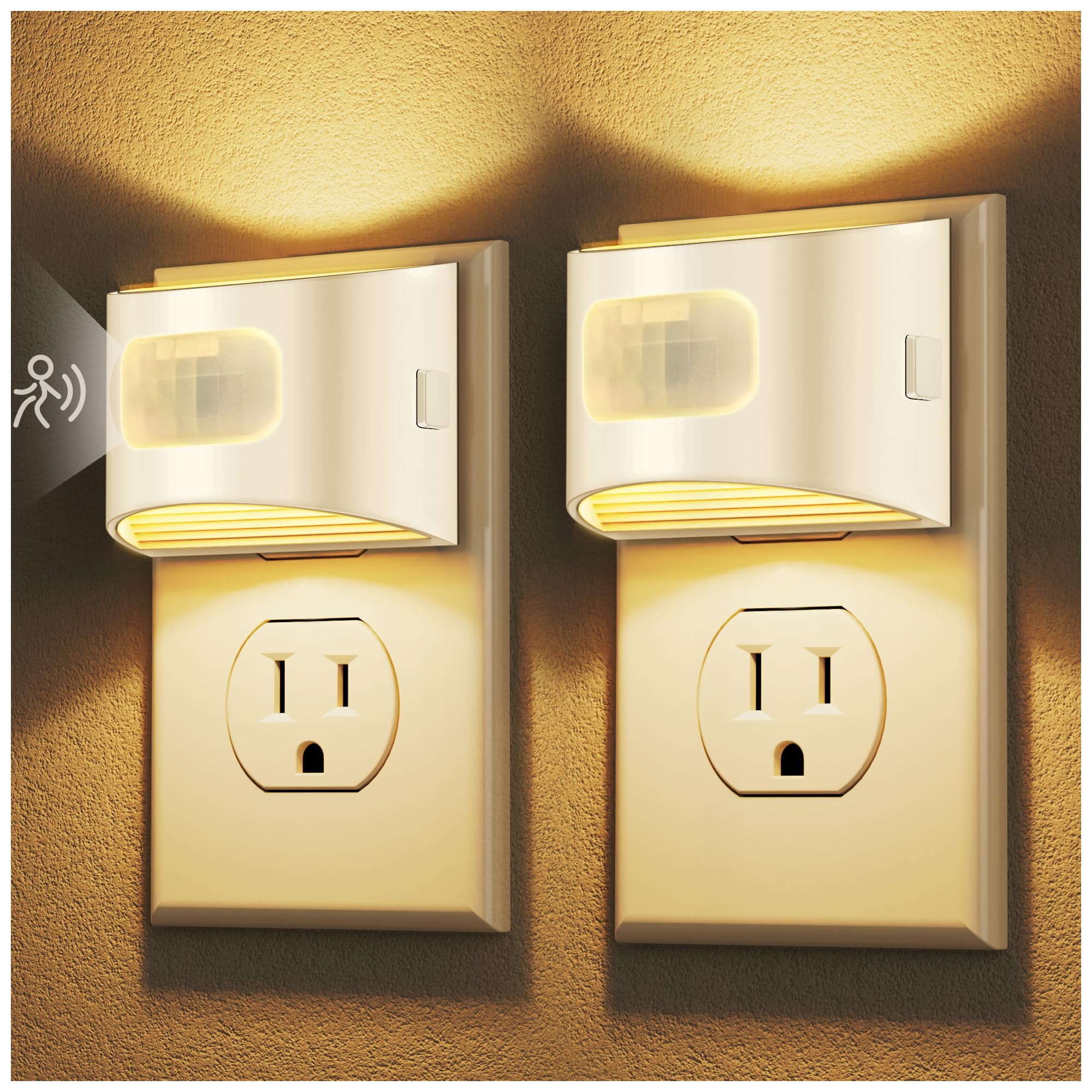 DORESshop Motion Sensor Night Light, Night Lights Plug into Wall, 3000K