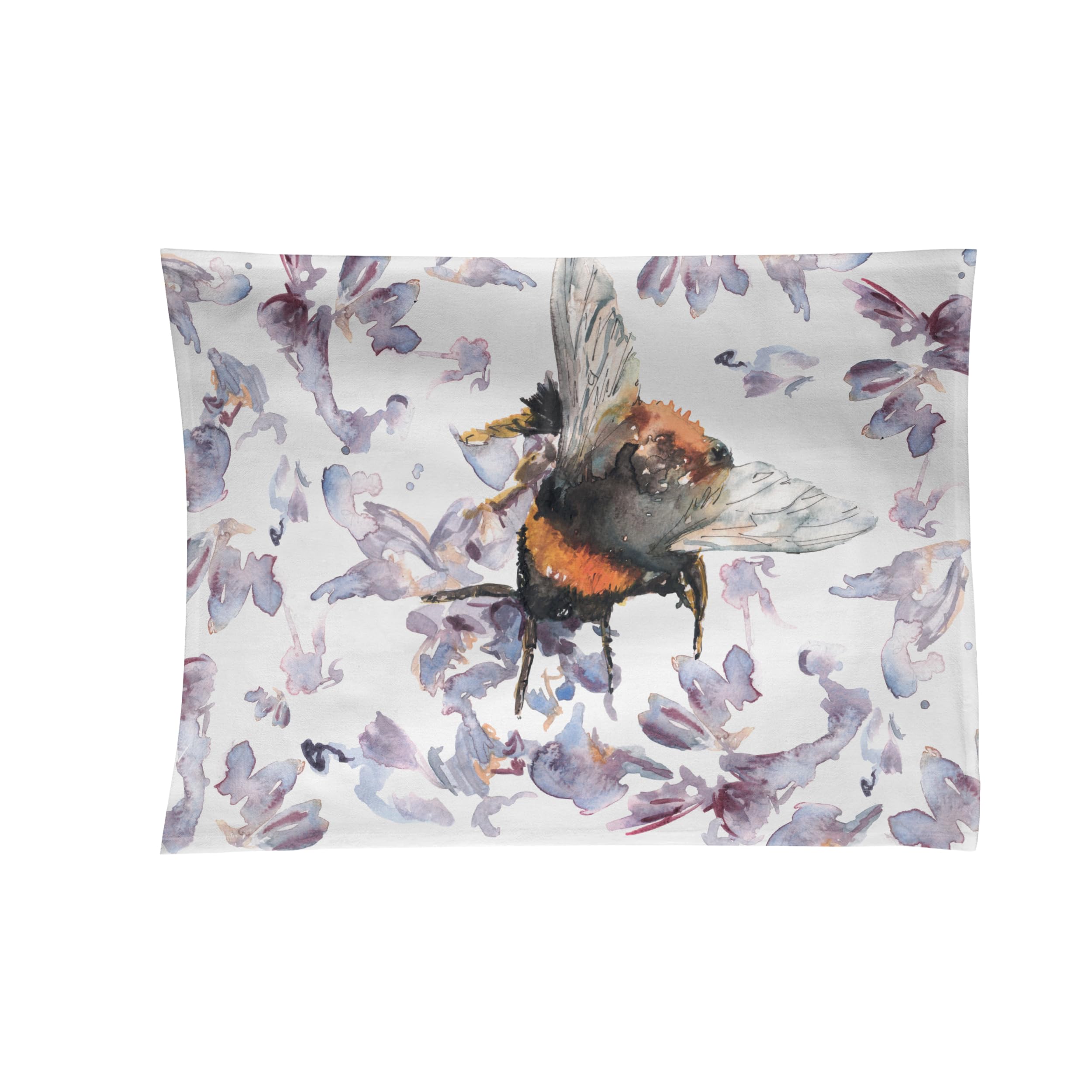 Meg Hawkins Unisex Mixed Bee On Heather Design Cotton Teatowel