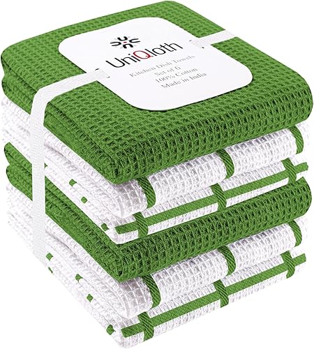 Miniatura 9 de Juego de 6 paños de cocina surtidos de gofres, 100% algodón, suaves, absorbentes, de secado rápido, de secado rápido, toalla de cocina y toalla