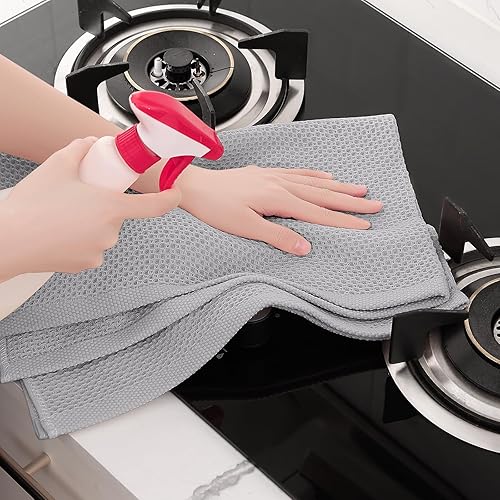 Miniatura 366 de Homaxy - Trapos de cocina 100% de algodón con tejido de punto gofre, ultra suaves, absorbentes, de secado rápido, 13 x 28 pulgadas, paquete de 6