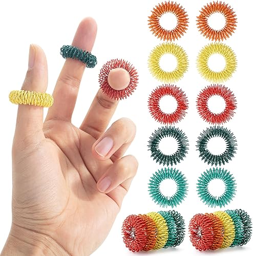 Miniatura 9 de Mr. Pen - Anillos sensoriales puntiagudos, paquete de 10, juguetes sensoriales para aliviar el estrés, anillos para la ansiedad, anillos para