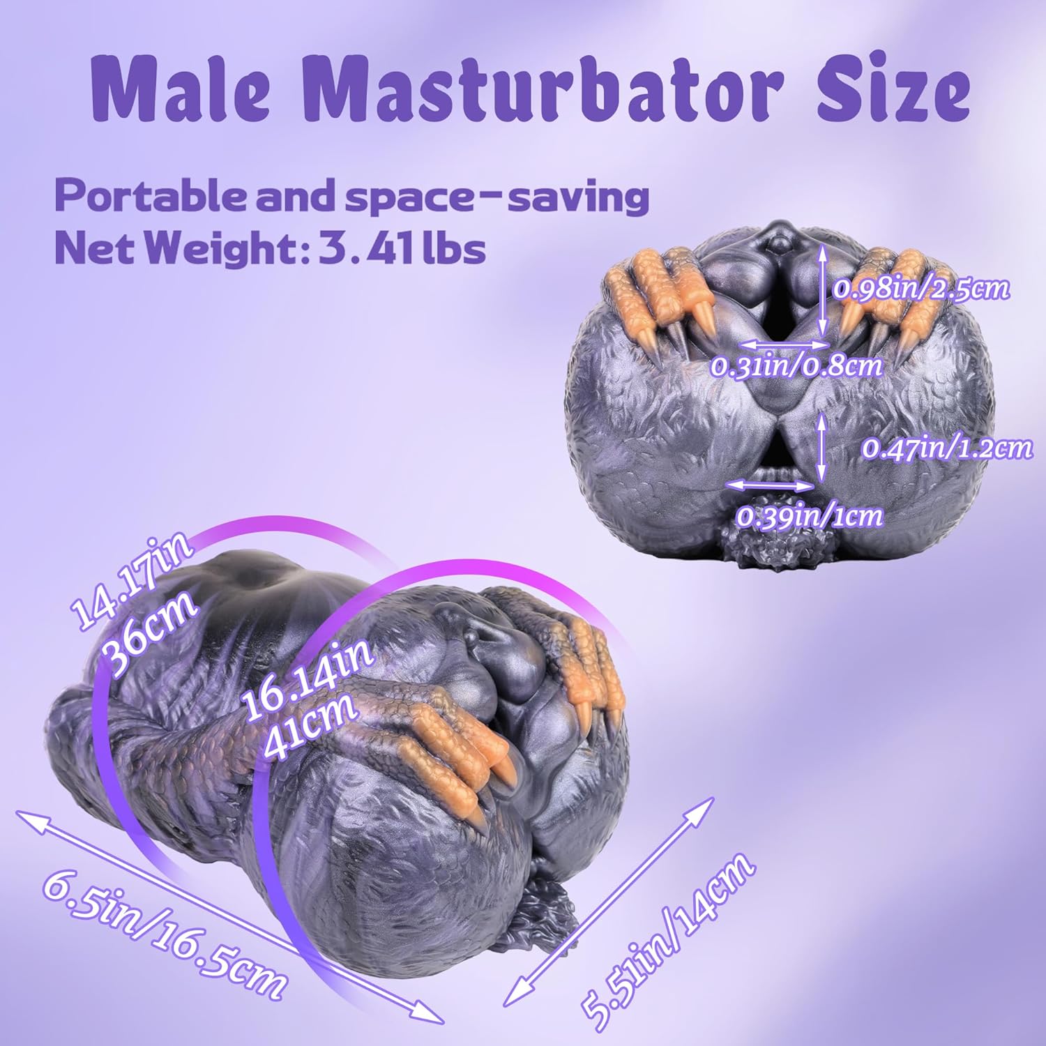 Fantasy Masturbator Male Masturbator Animal Pussy,Fantasy Sex Doll 3.41LB Stroker Pocket Pussy Tight Onahole Monster Sex Toy for Men Silicone Vagina