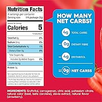 Vista 3 de Simply Delish Postre natural de gelatina de fresa, sin azúcar, sin OMG, sin gluten, sin grasa, vegano, apto para dieta cetogénica, 0.7 onzas