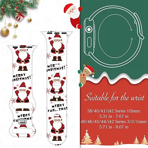 Miniatura 2 de Paquete de 2 correas de regalo de Navidad compatibles con Apple Watch de Navidad para mujeres de 1.772 pulgadas, 1.732 pulgadas, 1.654 pulgadas,