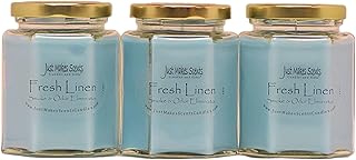 3 Pack - Fresh Linen Scented Smoke and Odor Eliminator Candle - Odor Eliminating Scented Candles for Home - Neutralizes Cigarette, Food, and Pet Smells - Hand Poured in The USA