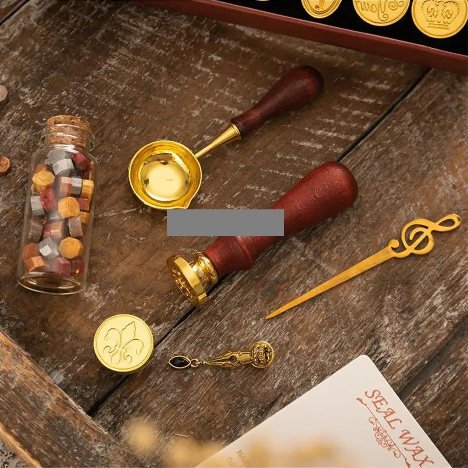 Ceralacca Set Di Timbri for Sigillo Di Ceralacca Kit Di Sigillatura Laccato | Forniture artigianali fai-da-te Scrapbooking Invito a nozze decorativo(K0804)