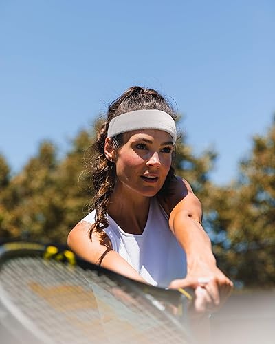 Miniatura 105 de Suddora Diadema de entrenamiento para hombres y mujeres, banda deportiva que absorbe la humedad, bandas de tela de rizo de algodón ligero para Lazo