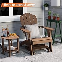 Vista 8 de YEFU Adirondack - Otomana para patio, reposapiés Adirondack, reposapiés plegable Adirondack para exteriores, porche, patio trasero, jardín, fogatas