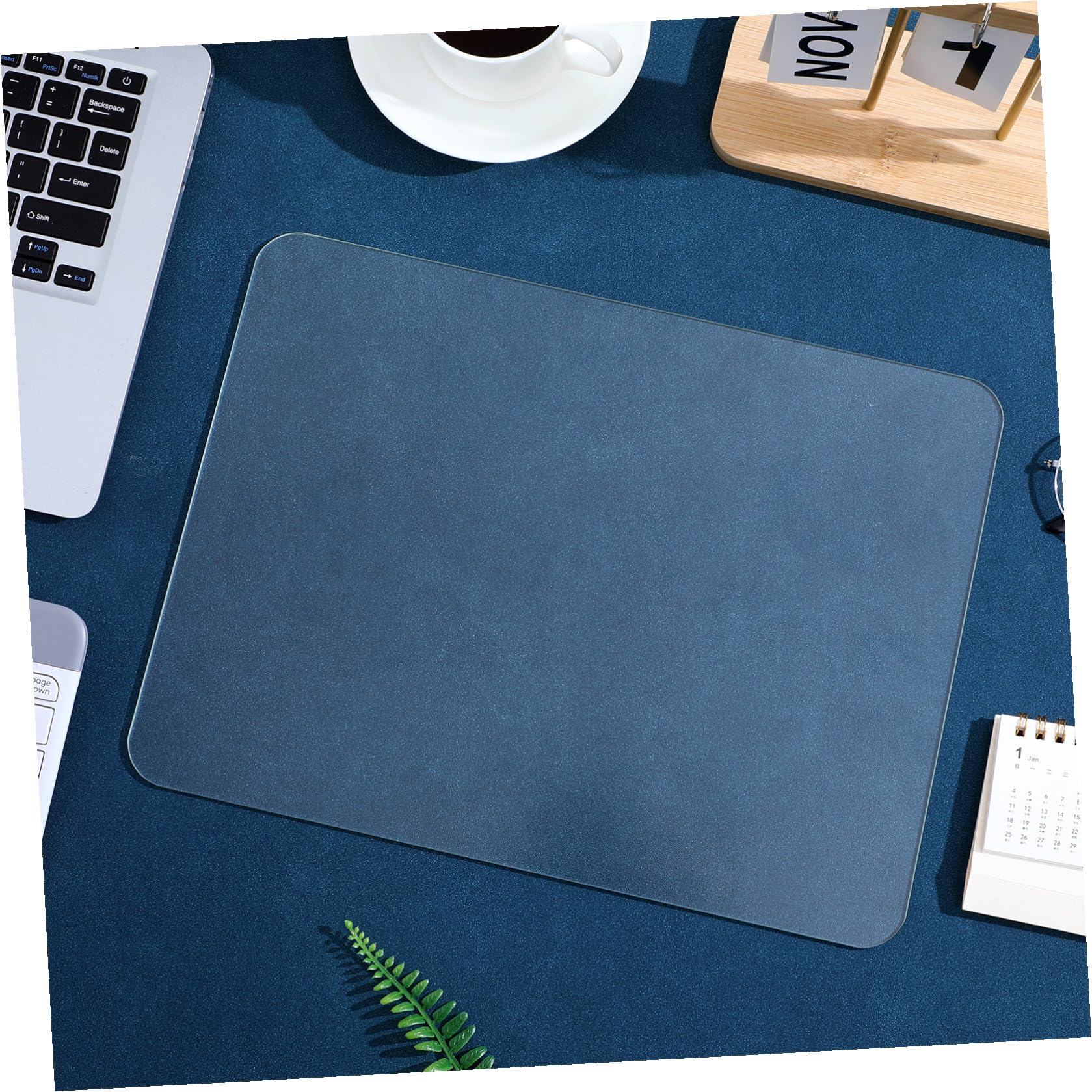 Mouse Pad in Vetro Trasparente per Gaming, Superficie Liscia