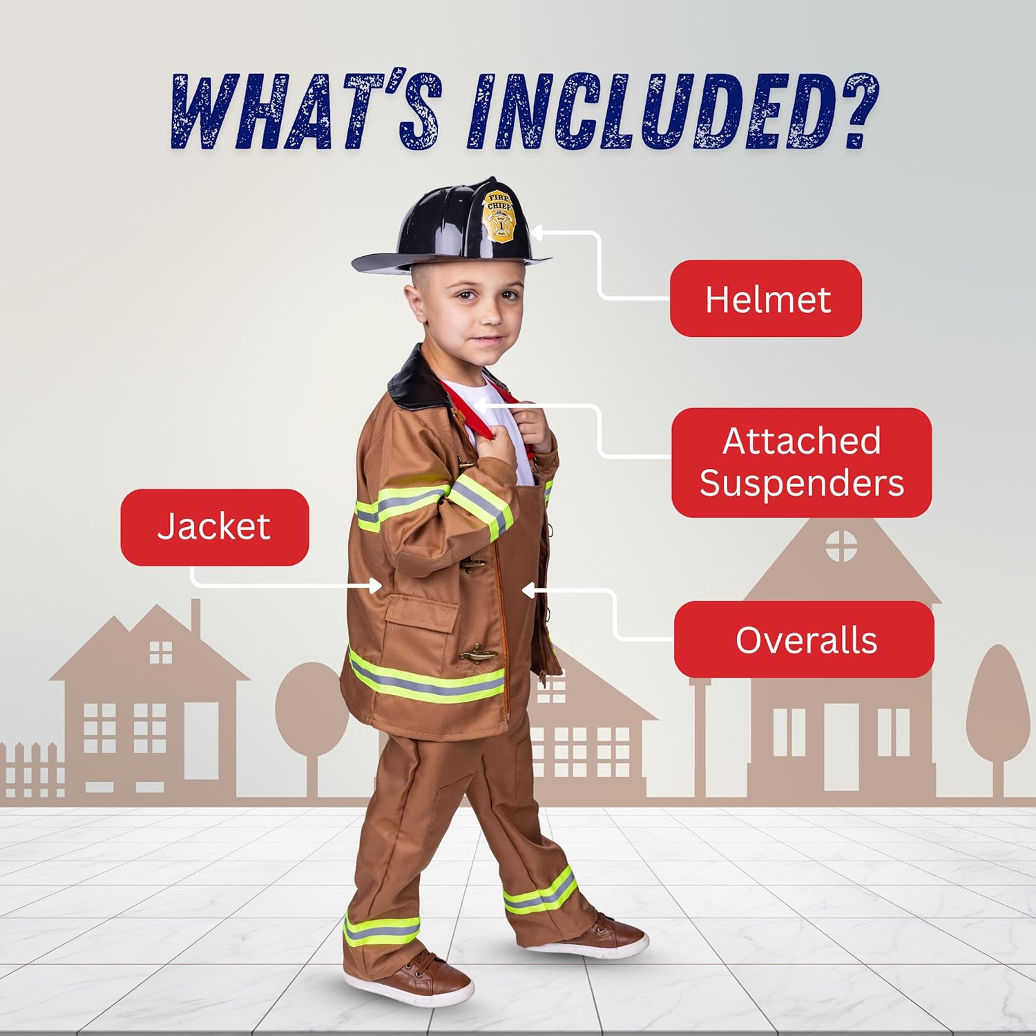 Dress Up America Fireman Costume for Kids - Role Play Firefighter Costume