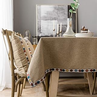 HWRZNB Tovaglia Semplice e Moderno Cotone e Lino Tinta Unita Tovaglia Impermeabile Decorazione della Tavola da Pranzo Cucina Lavabile Antimacchia -80x120cm