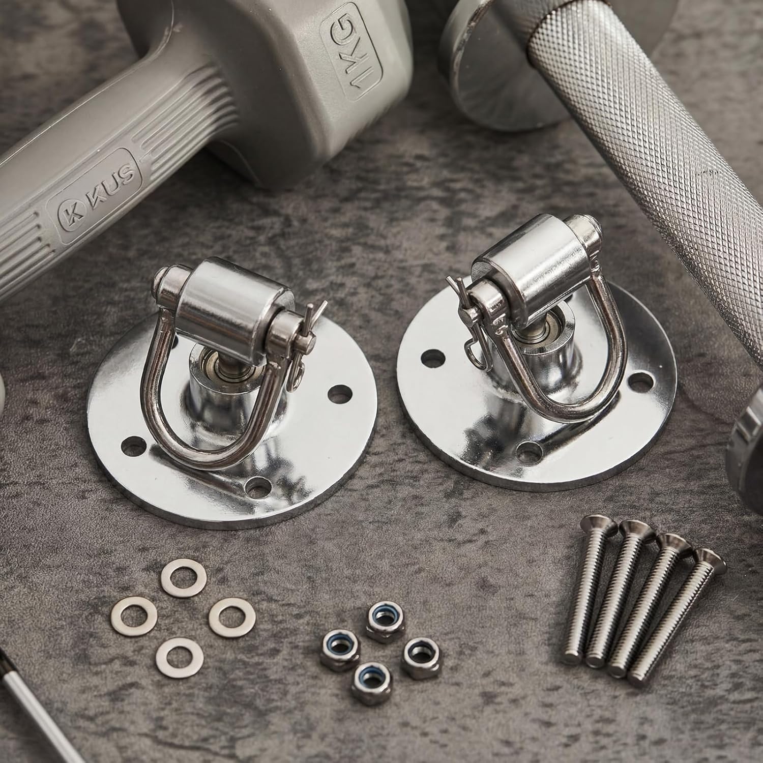 Moxweyeni 2 Pack Speed Bag Swivel Kit Stainless Steel 360° Ball Bearing Speed-Bag Mount with Screws Professional Boxing Speedbag Swivel for Home Gym, Platform & Punching Bag Stand