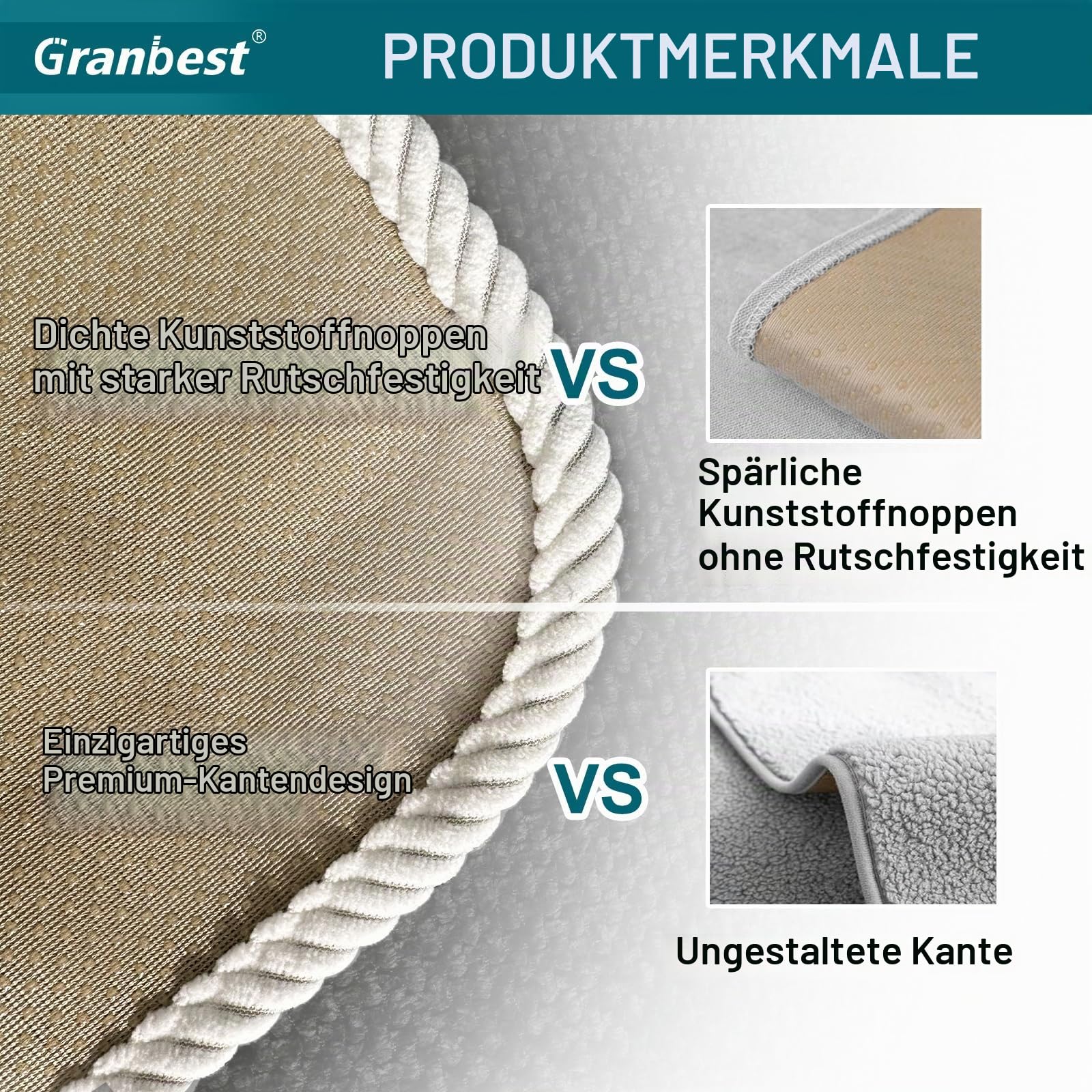 Granbest Rutschfeste Sofa Sitzbezüge 3-Sitzer Plus Dicke Sofabezüge Sofa-Schutz vor Haustieren Universal für alle Jahreszeiten (3-Sitzer Plus, Grau)