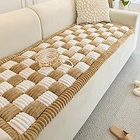 Vista 10 de Funda de sofá divertida mágica, mullida e impermeable para perros, a cuadros, color crema, cuadrada, grande a cuadros, para mascotas, funda de sofá