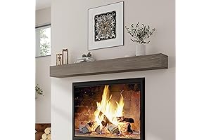 60" W Wood Floating Shelf with Faux Beam