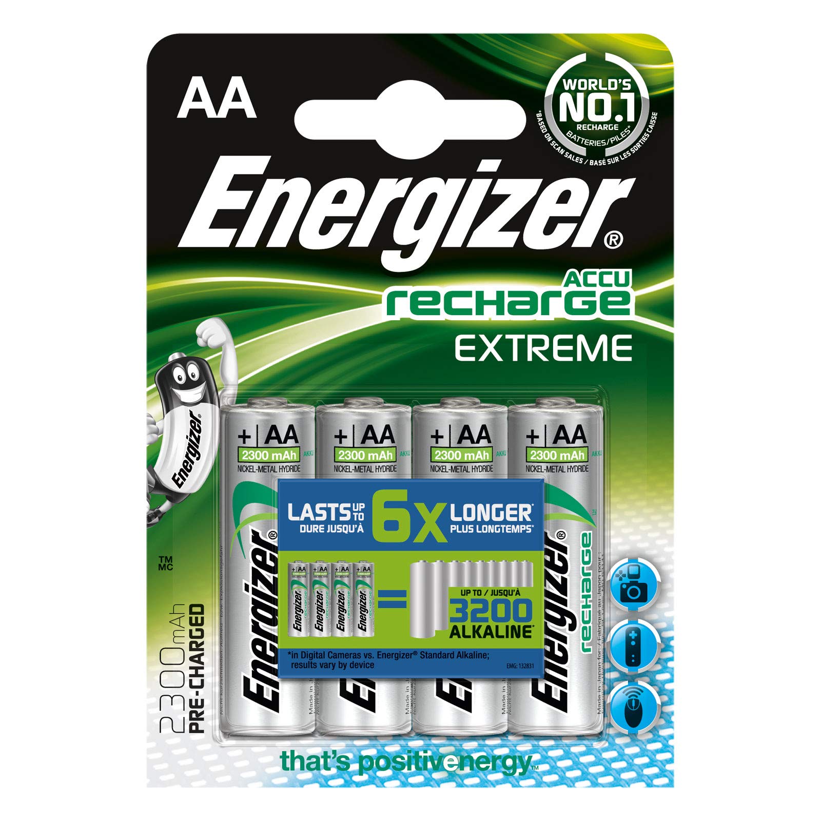 ENERGIZER Lot de 3 Blisters de 4 Piles Eco Advanced LR6 AA
