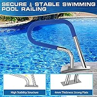 Vista 4 de Barandilla de piscina enterrada de 30 x 22 pulgadas, resistente al óxido #304SS barandilla de escalera de piscina con cubierta antideslizante.