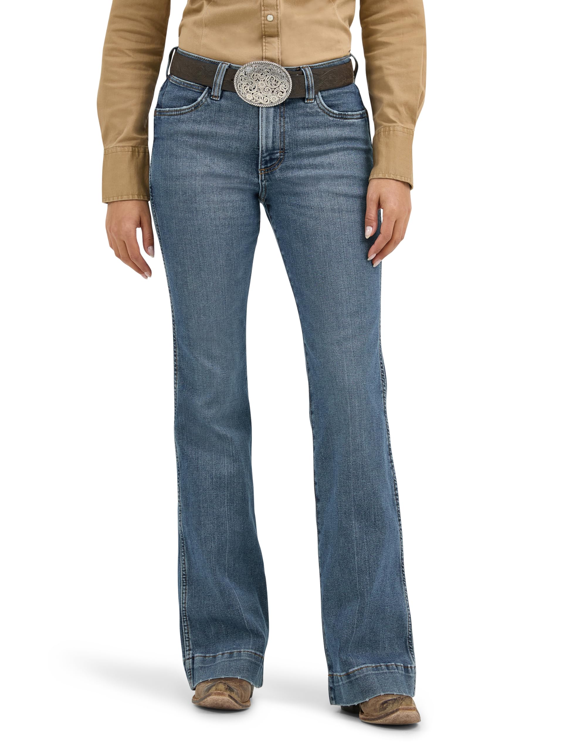 Wrangler Women's Retro High Rise Bailey Bootcut Dark Wash Trouser Jeans Sara, Shelby, 28W x 36L