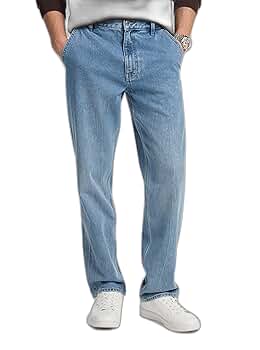 Michael Kors Men's Finn Straight Jean, Blue Sky Wash, 28/30