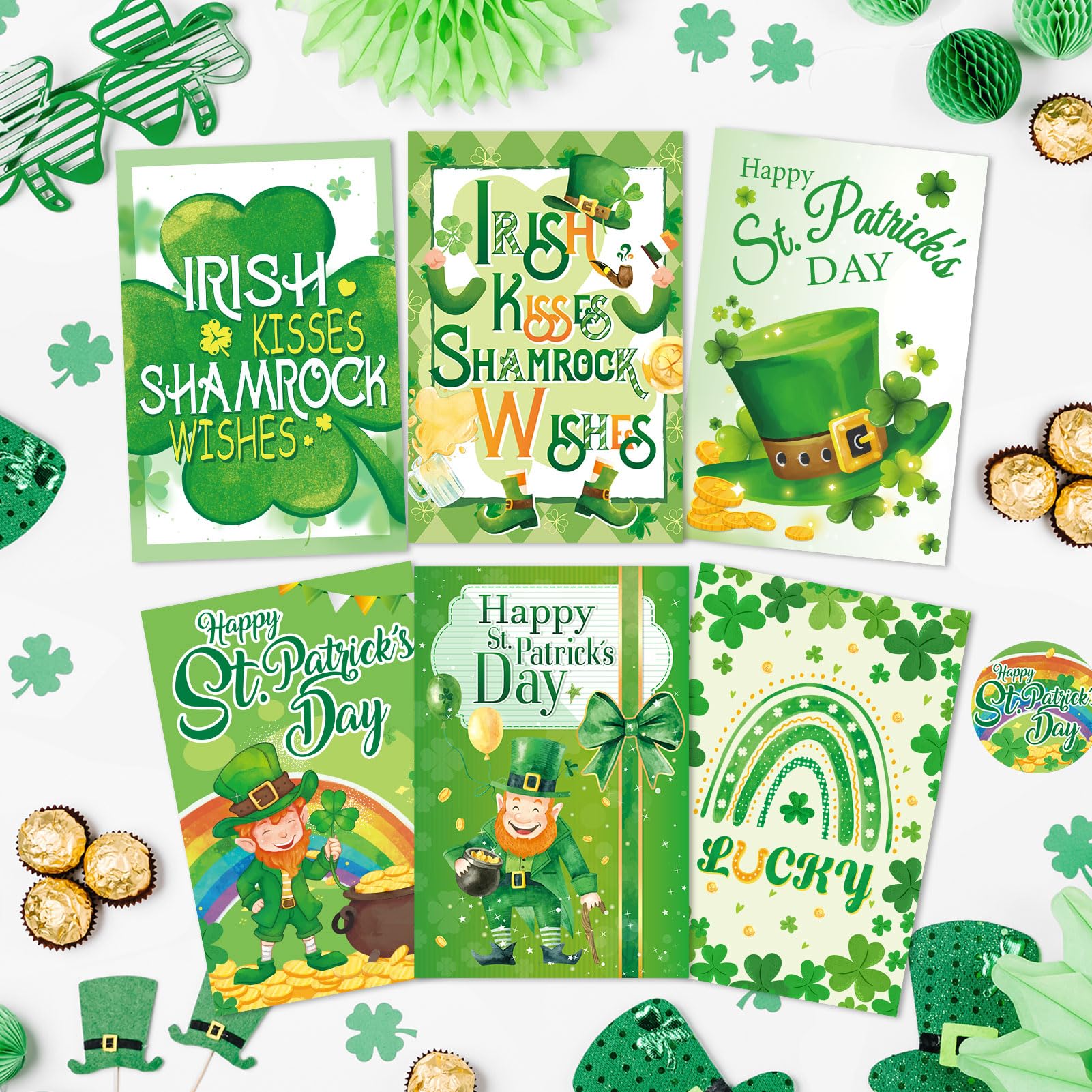 HOWAF 9 St Patricks Day Cards with Envelopes Stickers, Happy St.Patrick's Day Card - Image 4