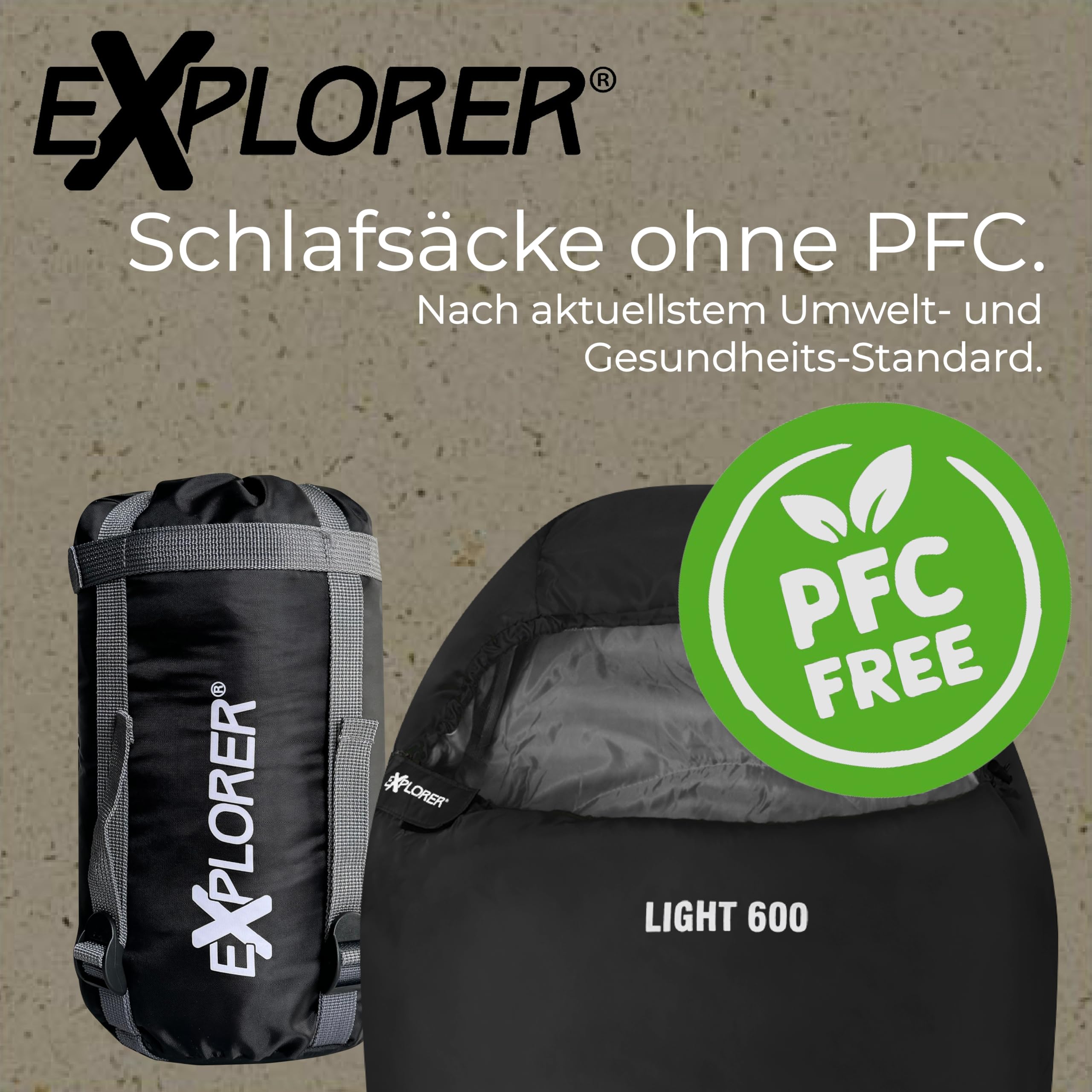 EXPLORER® Light 600 Sommerschlafsack [700g] -2°C bis +14°C [120g/m²] Ultraleicht Schlafsack Outdoor 210x75x50cm Sommer Mumienschlafsack Erwachsene – Camping & Trekking - leicht kleines Packmaß