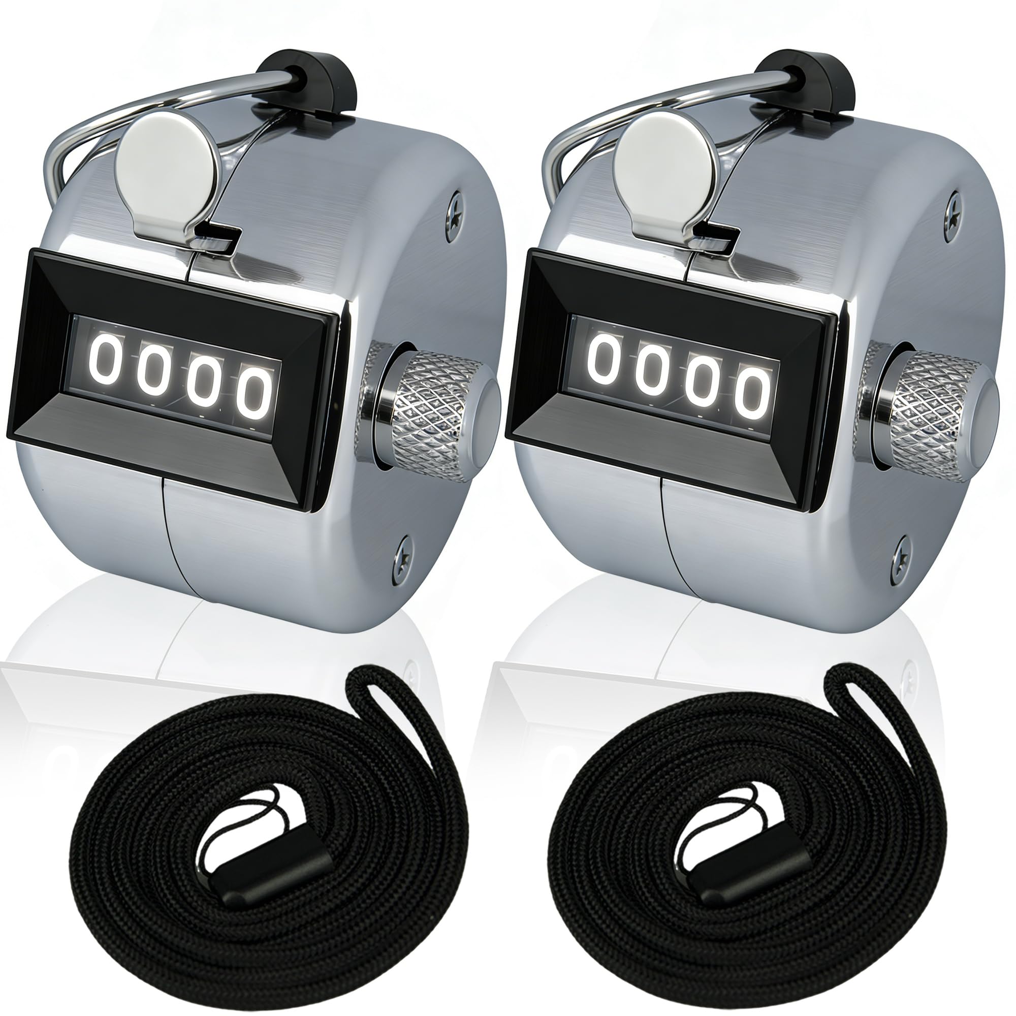 Amble Tally Clicker Counter, Metal Case Mechanical Clicker Digital Handheld Tally Counter with Nylon Lanyard