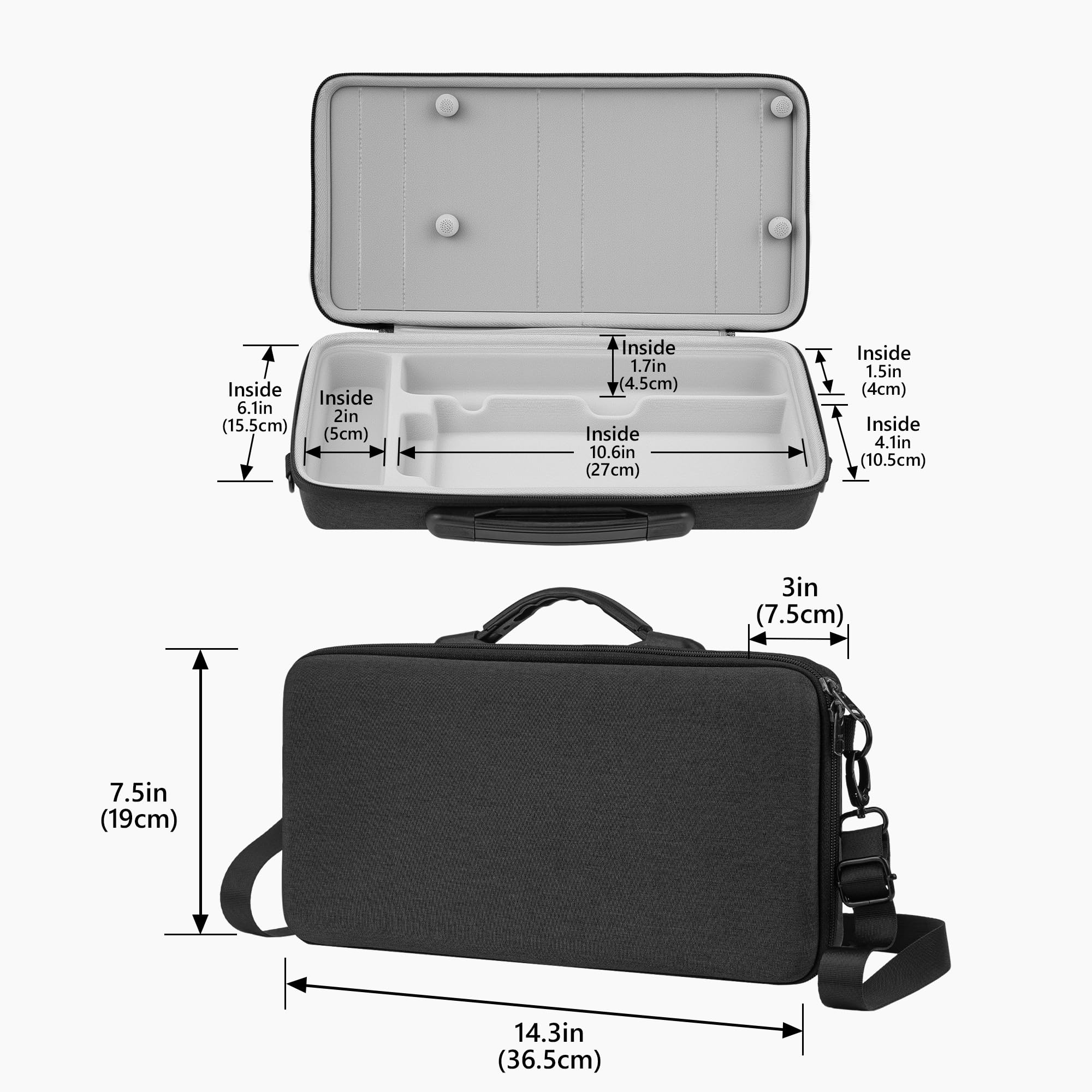 GEEKRIA Custodia da trasporto per interfaccia audio, compatibile con Osee GoStream Deck/GoStream Deck Pro/GoStream Duet, custodia rigida da viaggio portatile in EVA (grigio scuro)