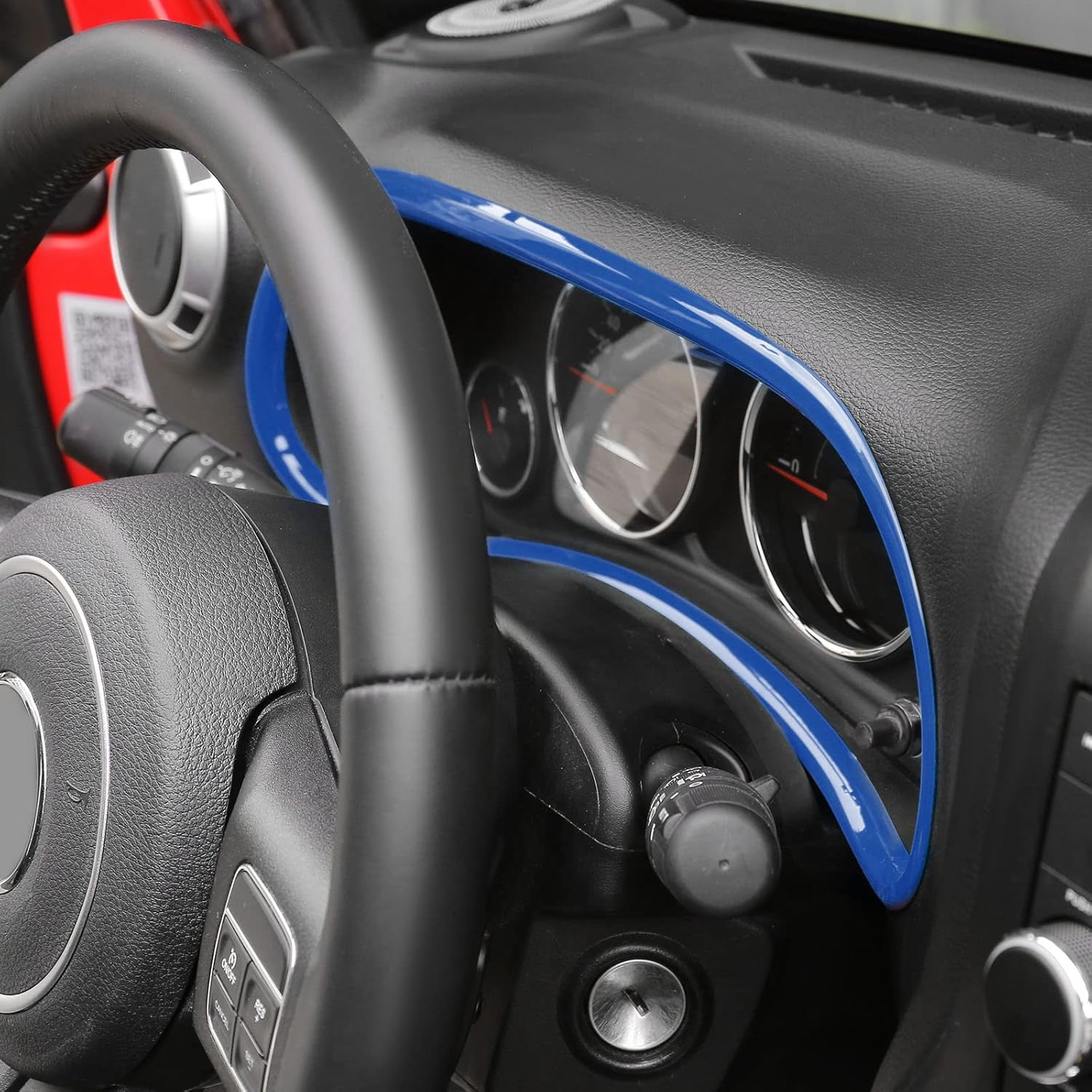 Jimen Compatible with 2011-2018 Jeep Wrangler JK & Unlimited Instrument Panel Trim Cover Dashboard Accessories (Dark Blue)
