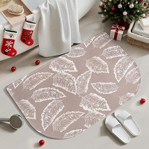 Alfombra de baño de medio círculo, alfombras de baño finas para debajo de la puerta, de secado rápido, antideslizante, lavable, con respaldo de