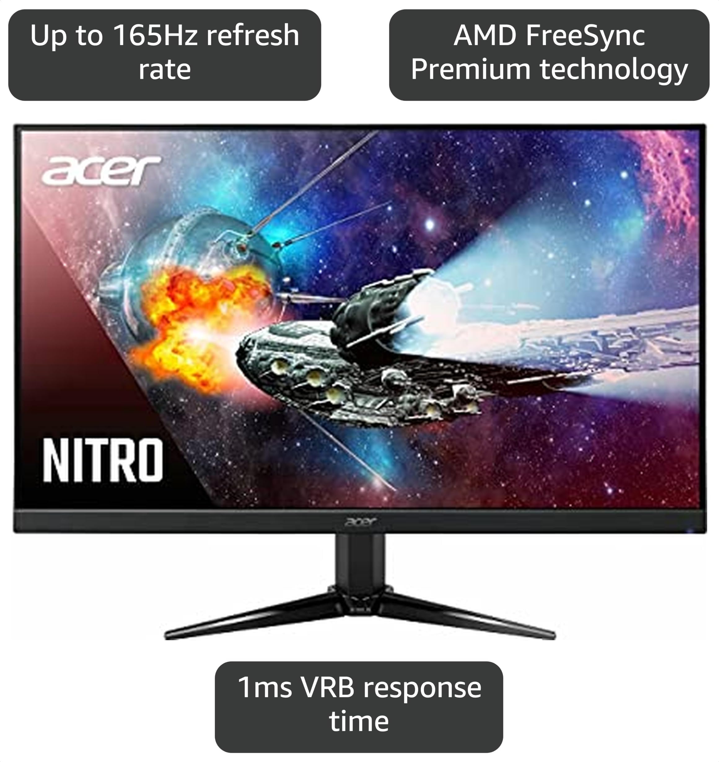 美品Acer Nitro QG241Y 180Hz 0.5msゲーミングモニター Amazon.com: acer Nitro QG241Y Pbmiipx 23.8