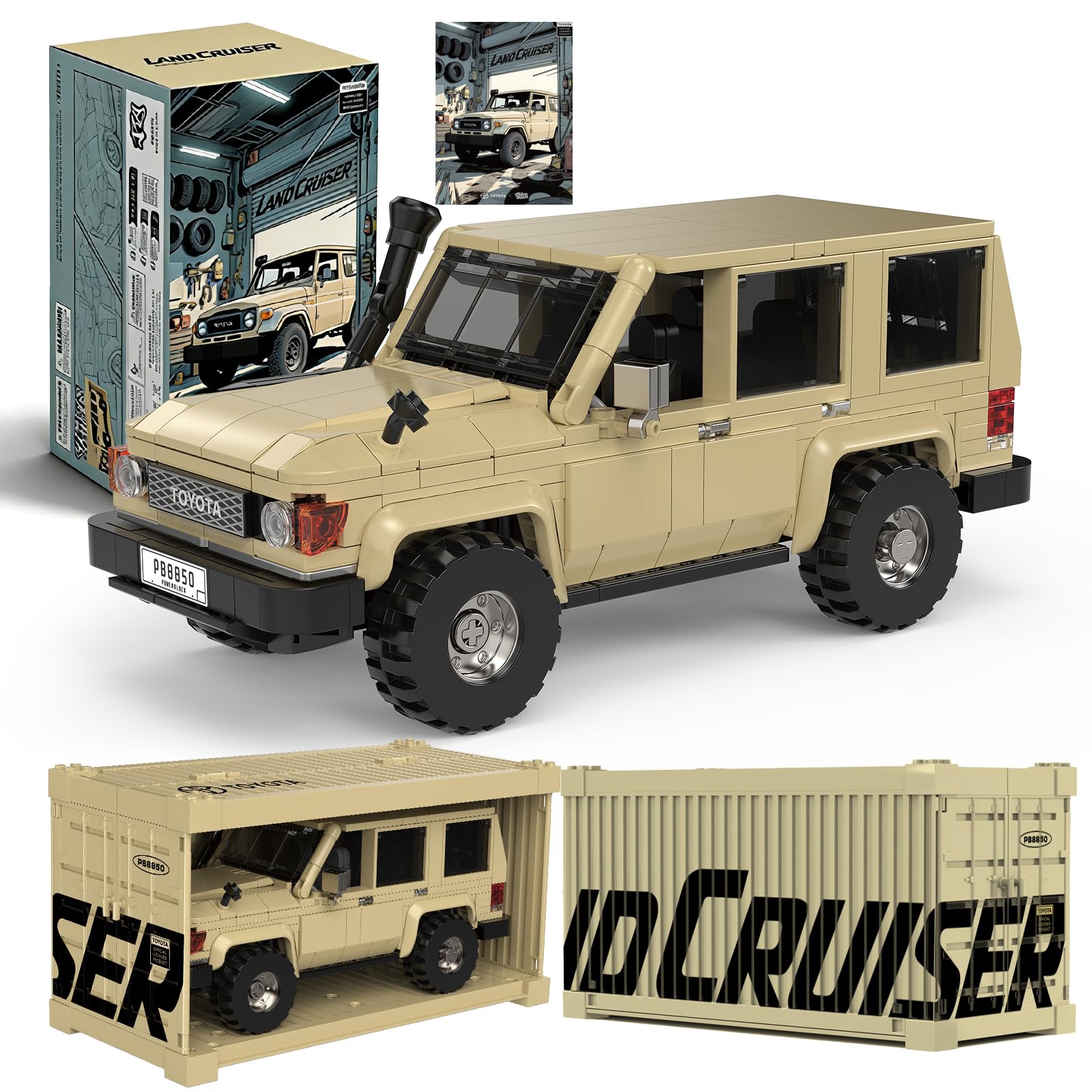 Toyota Land Cruiser Building Set SUV Model Kit with Display Case