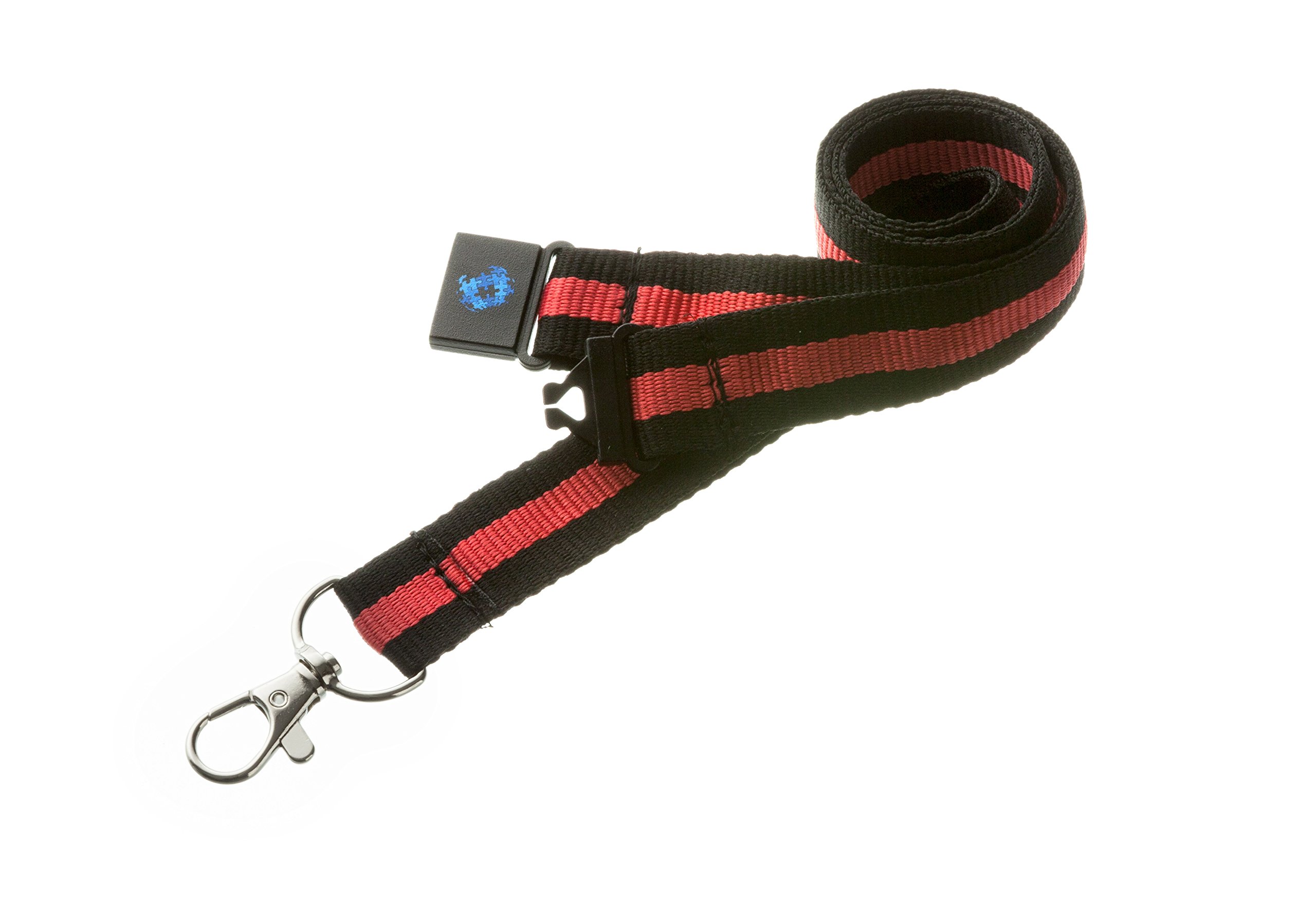 Pac Supplies Global Ltd 20mm Lanyard with Safety Break Away and Metal Clip (Thin RED LINE)