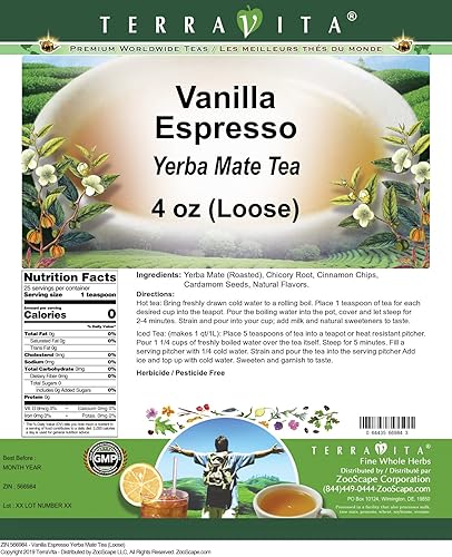 Miniatura 2 de Vanilla Espresso Yerba Mate Tea (Suelto) (4 oz, ZIN 566984) - Paquete de 2