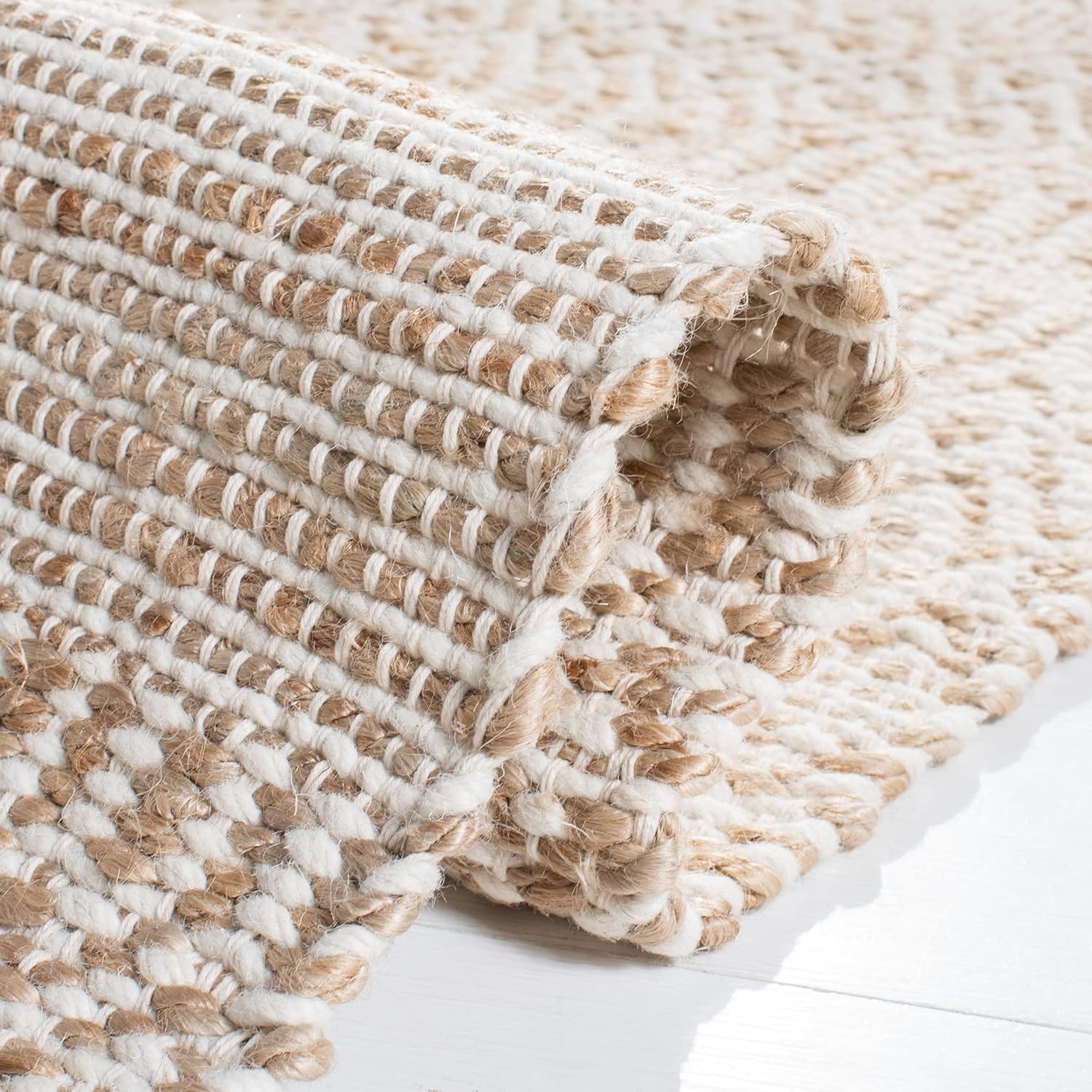 Ivory Hand-Knotted Wool 8' x 10' Area Rug