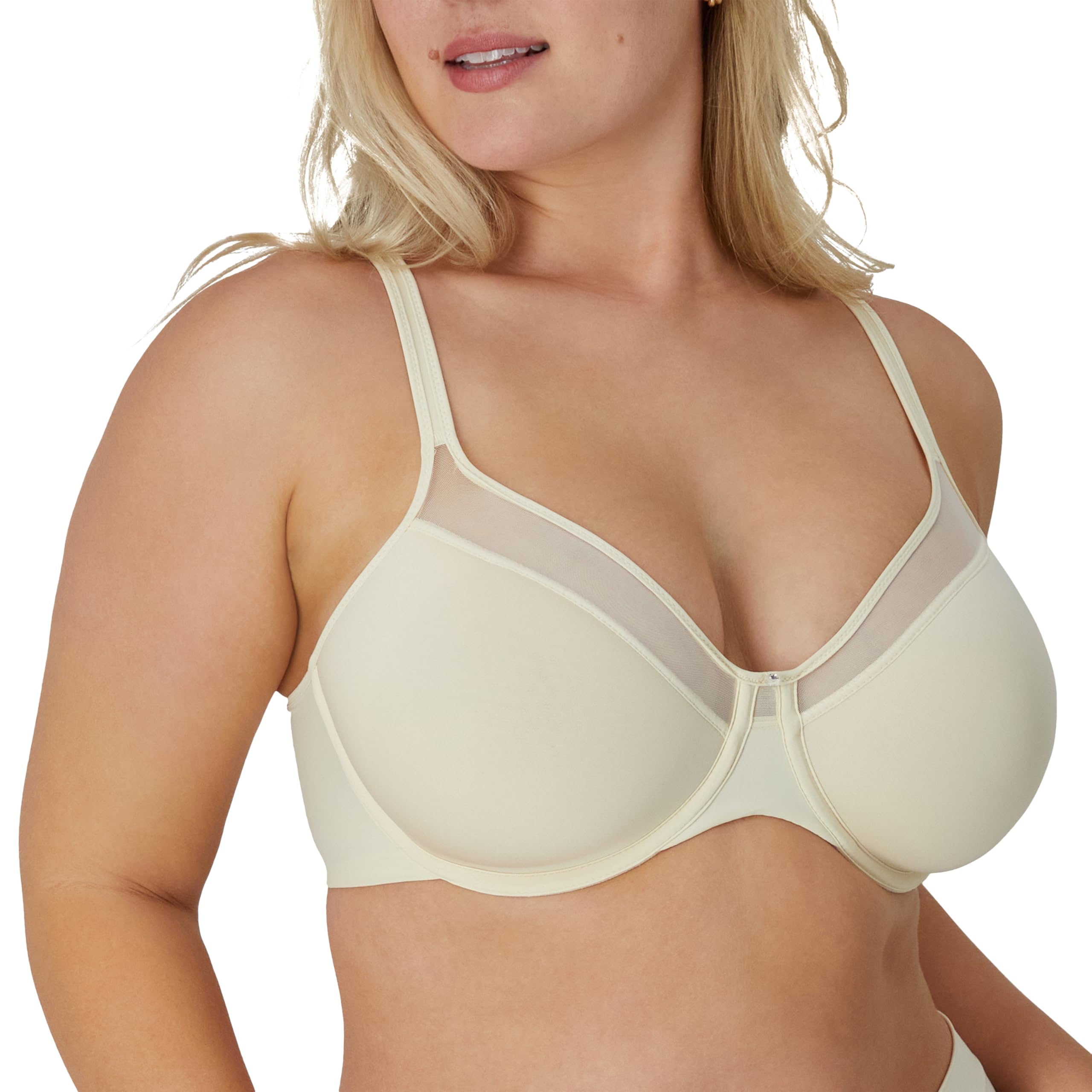 Bali Women's One Smooth U Ultra Illusion Neckline Underwire Bra, Light Beige, 38C