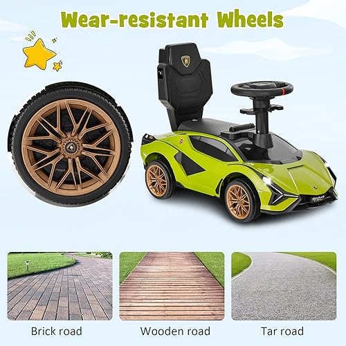 Miniatura 8 de INFANS Lamborghini - Cochecito de bebé 3 en 1, con licencia y asa de empuje, música, USB, faro, almacenamiento debajo del asiento, juguete para