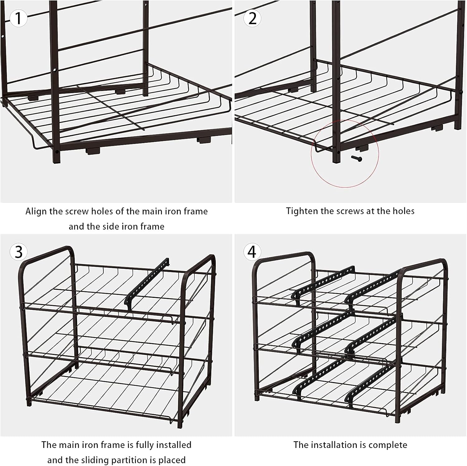 MOOACE Stackable Can Rack Organizer, Storage for 36 Cans, 3 Tier Can Storage Dispenser Rack Holder for Kitchen Cabinet Pantry Countertop, Bronze
