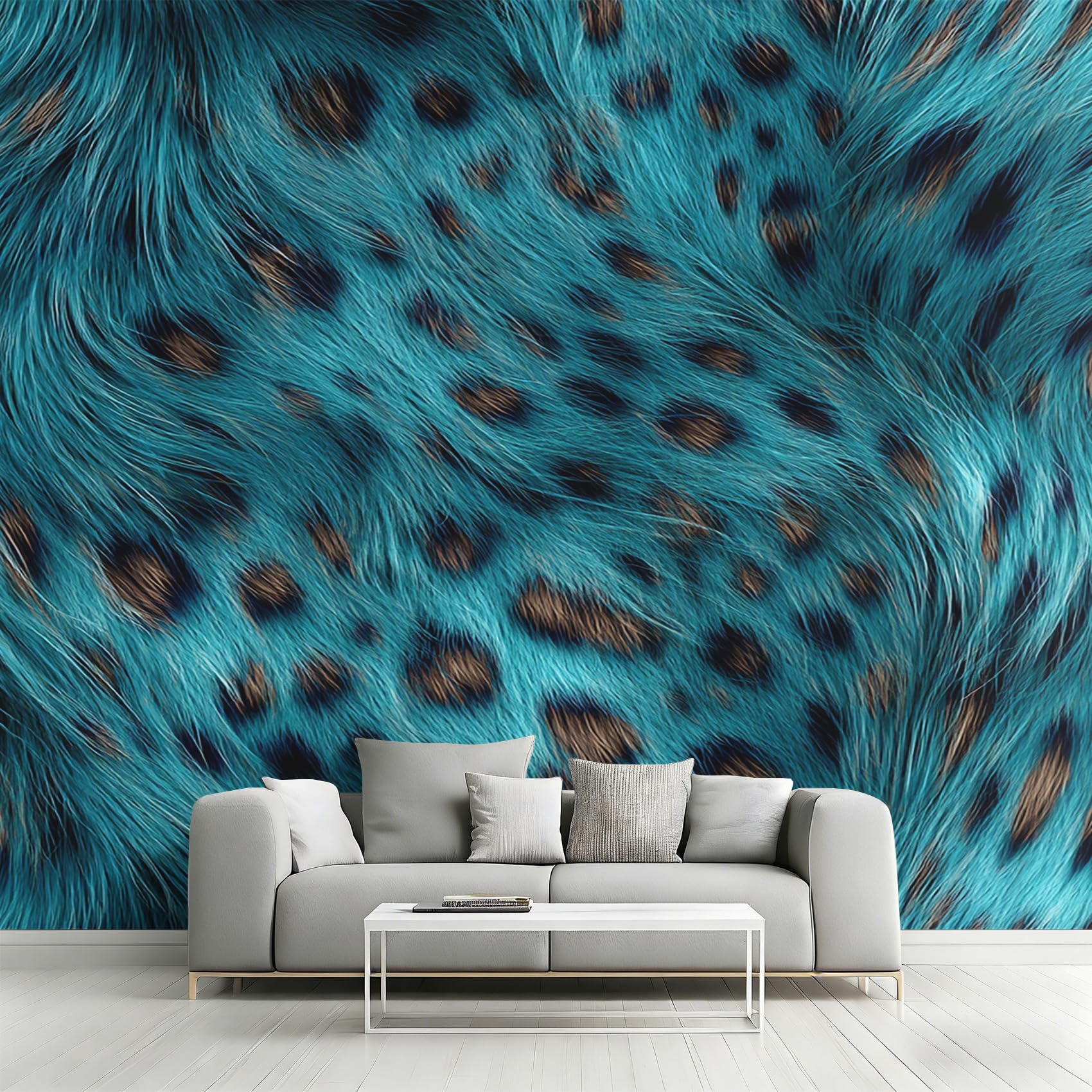 Papier peint intissé léopard turquoise créez une ambiance évasion salon
