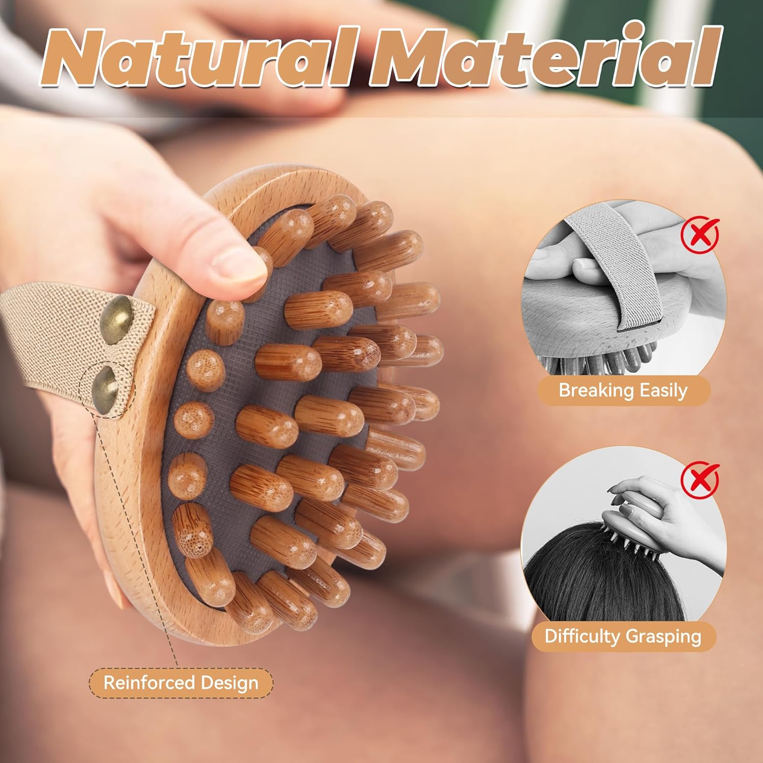 Wood Therapy Massage Tools - 2-Pack Wooden Meridian Massage Brush for Cellulite, Lymphatic, Drainage, Massage Brush for Belly Muscle Pain Relief & Body Shaping - Image 5