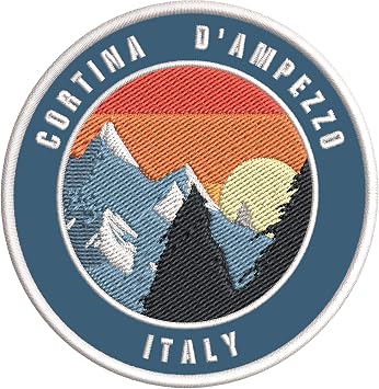 Cortina DAmpezzo, Italy Ski Restort Mountain Embroidered Premium Patch DIY Iron-on or Sew-on Decorative Badge Emblem Vacation Souvenir Travel Gear Clothes Appliques
