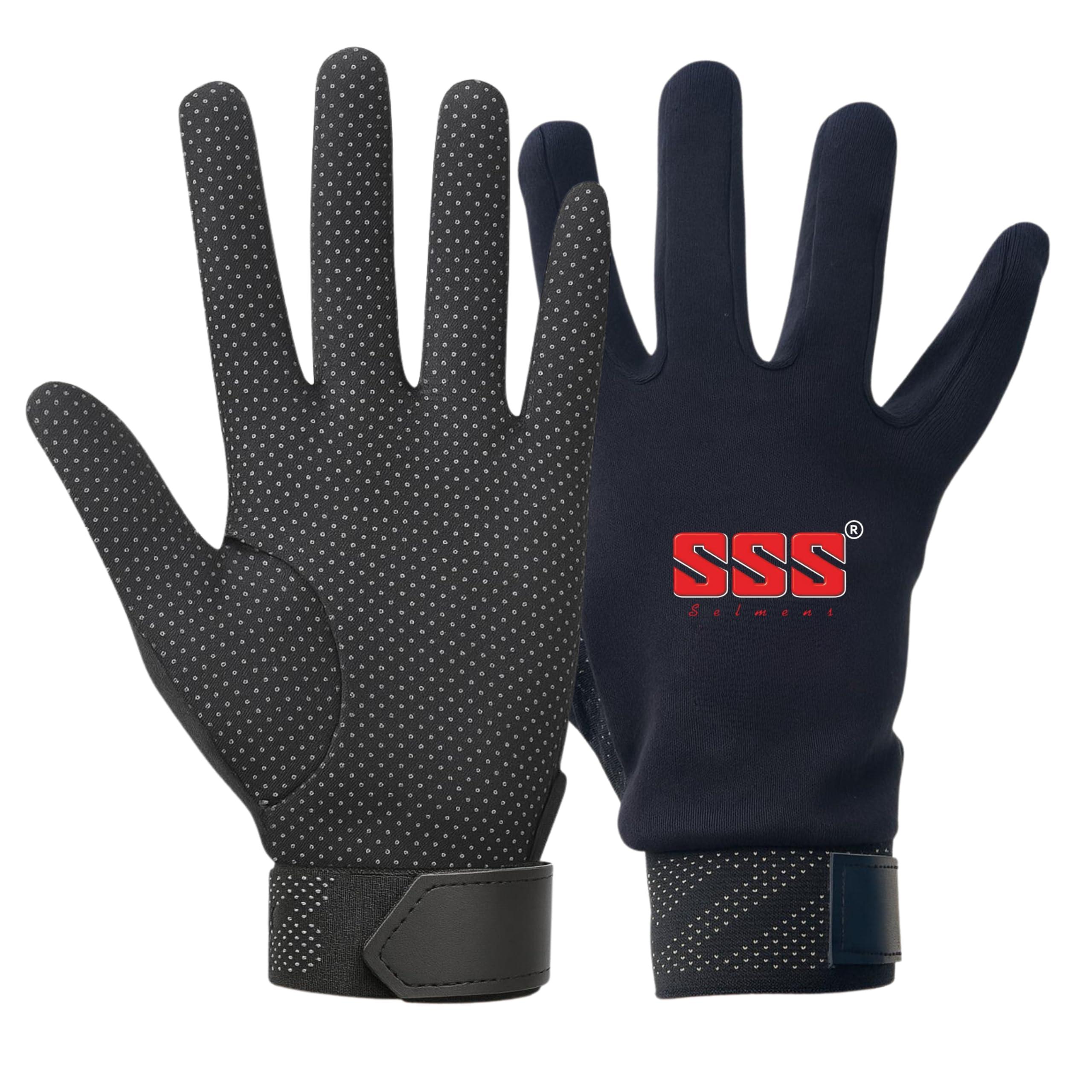 SSS Sports PVC Dotted Tennis Cricket Batting Gloves -Recommended for Soft Ball only (Alpha Gold Black, Mens)
