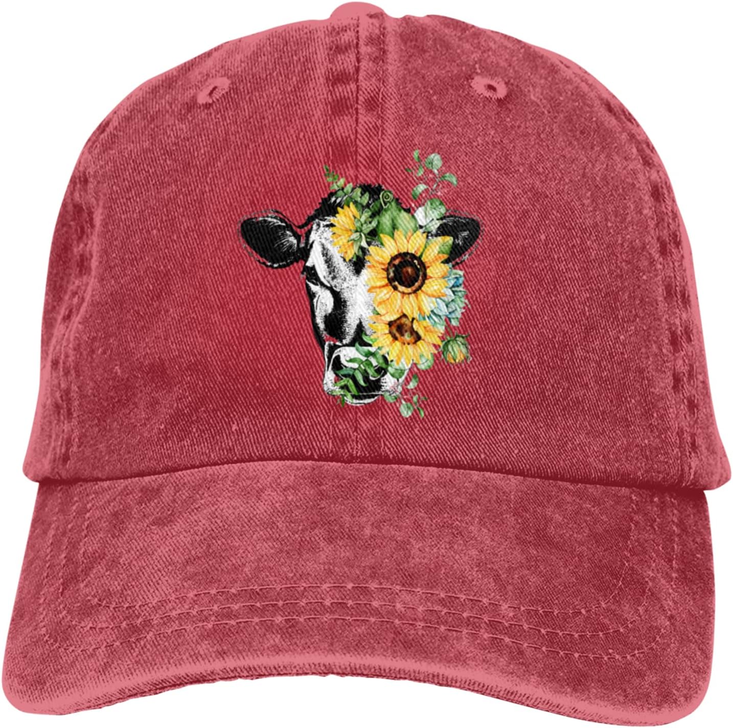 Cow Sunflower Cow Lover Animals Baseball Caps Men Women Ball Hat Adjustable Trucker Hat Classic Cowboy Hat
