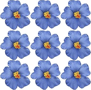 Arvintas 20 PCS Blue Hawaiian Faux Flowers Hibiscus Flowers Hawaii Party...