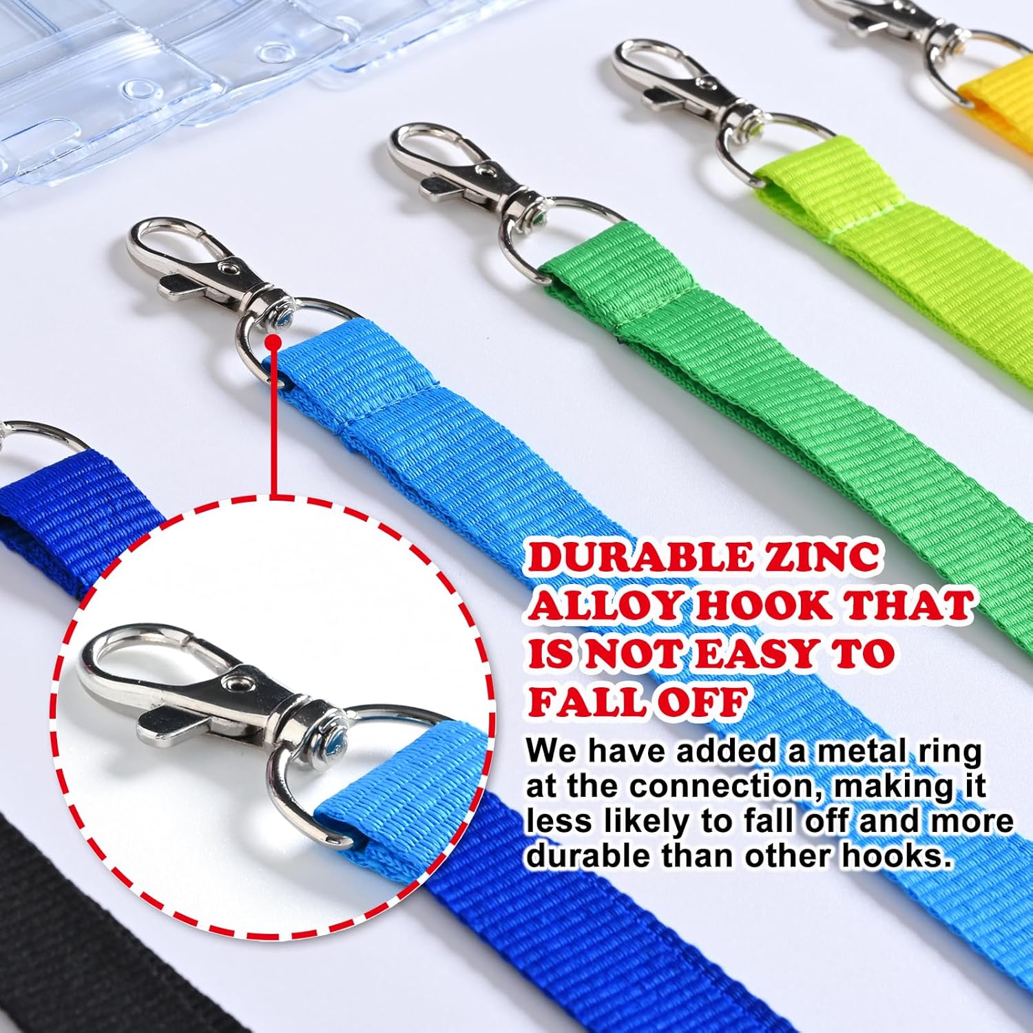 12 Pack Bright Neon Yellow Lanyard for ID Badges, Lanyard with ID Badge Holder for Cruise (Neon Yellow,12Pack) - Image 5