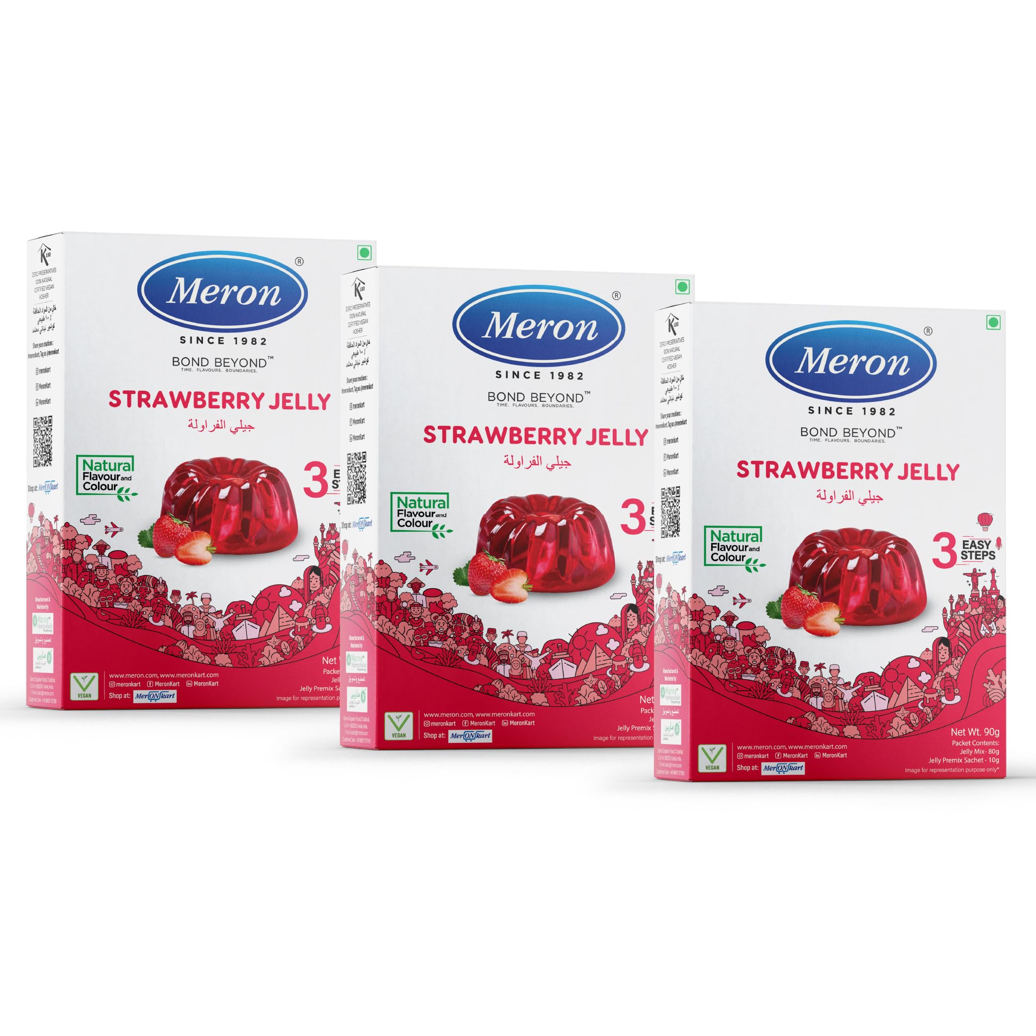 Strawberry Jelly Premix 270 g | Instant Dessert Mix | 100% Vegetarian | Preservative Free | Make in 3 Easy Steps | Natural Flavour | Ready to Make Strawberry Jelly Powder