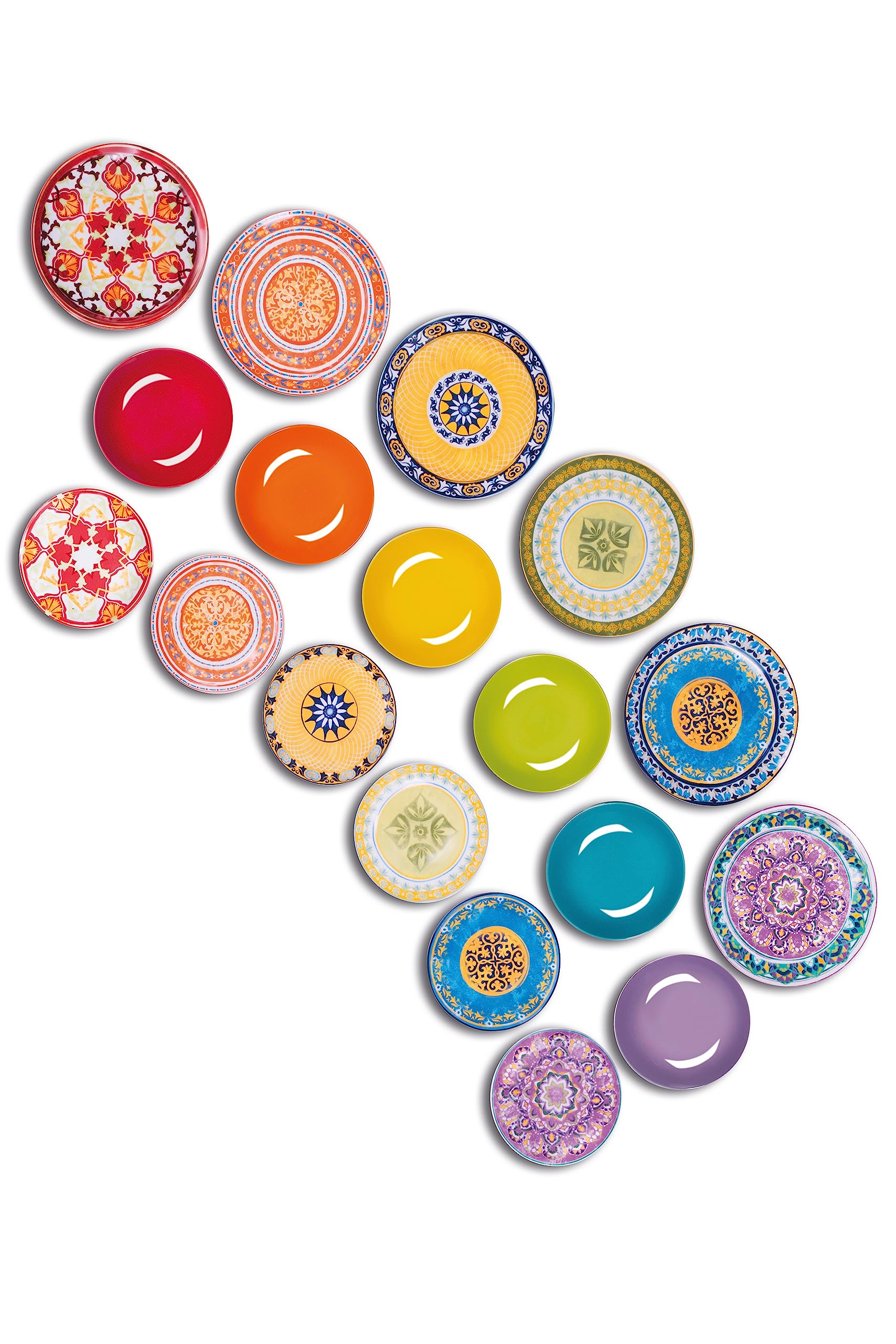 Excelsa ETNO Chic Service Table, Porcelaine, Multicolore, 21 Unité