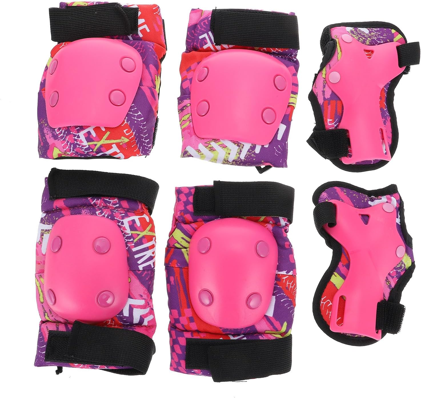 Luxshiny Thickened Knee and Elbow Pads Set Pink S for Ages 3-7 Protective Sports Gear for Roller Skating Cycling and Skateboarding