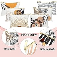 Vista 3 de Pinkunn 6 bolsas de maquillaje bohemias, regalos a granel para mujeres, bolsas de cosméticos con cremallera bohemia, bolsa de maquillaje estética