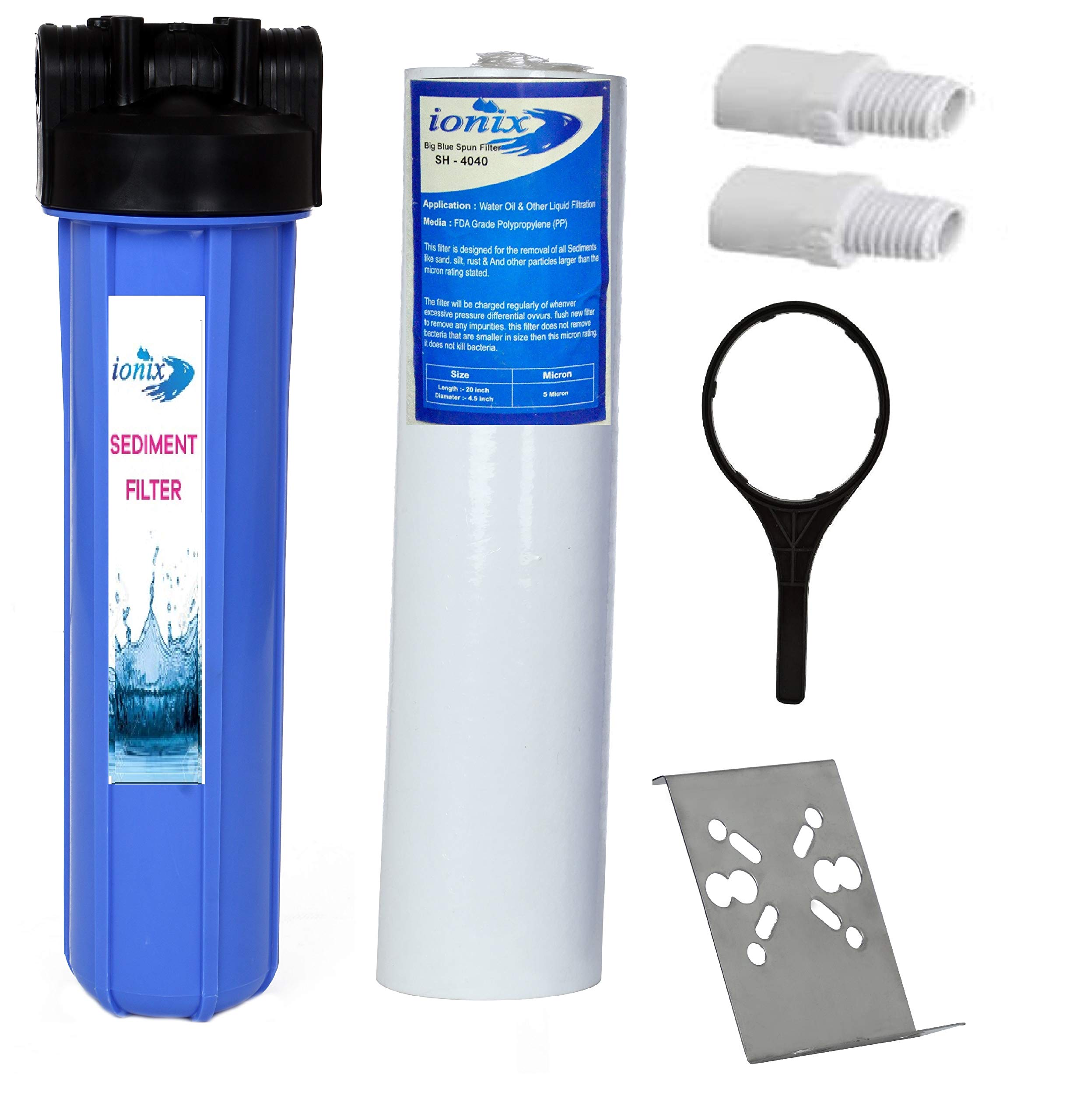 Ionix Whole House Water Filter Systems (1 Inch Inlet Outlet Size with connectors, Multicolour)