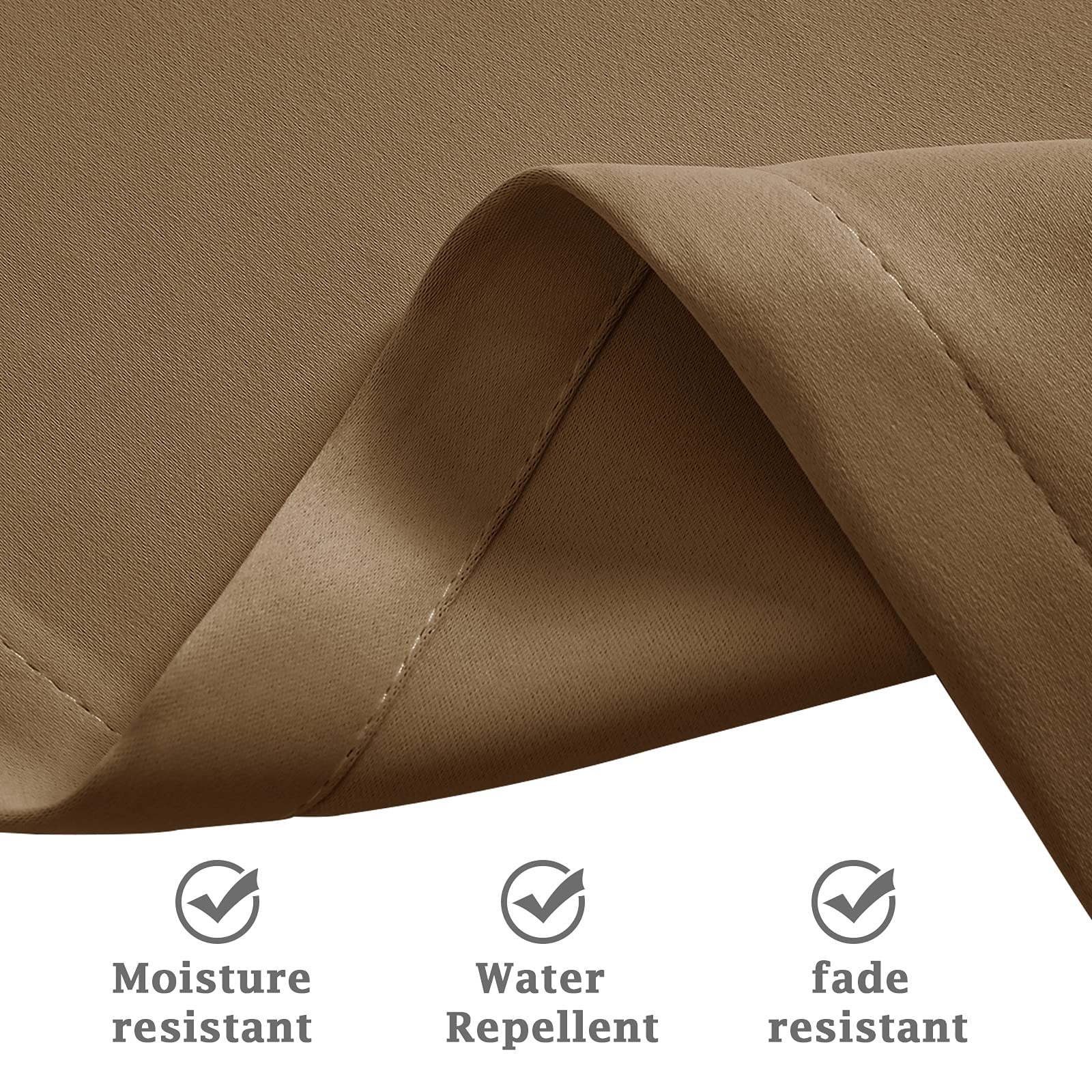 Tenda per Esterni Impermeabile, Oscurante Tende, Tende da Sole per Esterno Protezione dai Raggi UV, Tende impermeabili con Anelli per Giardino Cortile Balcone Gazebo (Marrone, 1 pezzi/ 132 X 240 CM)